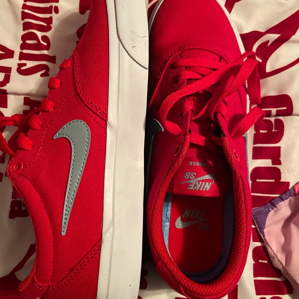 Red Nike shoes